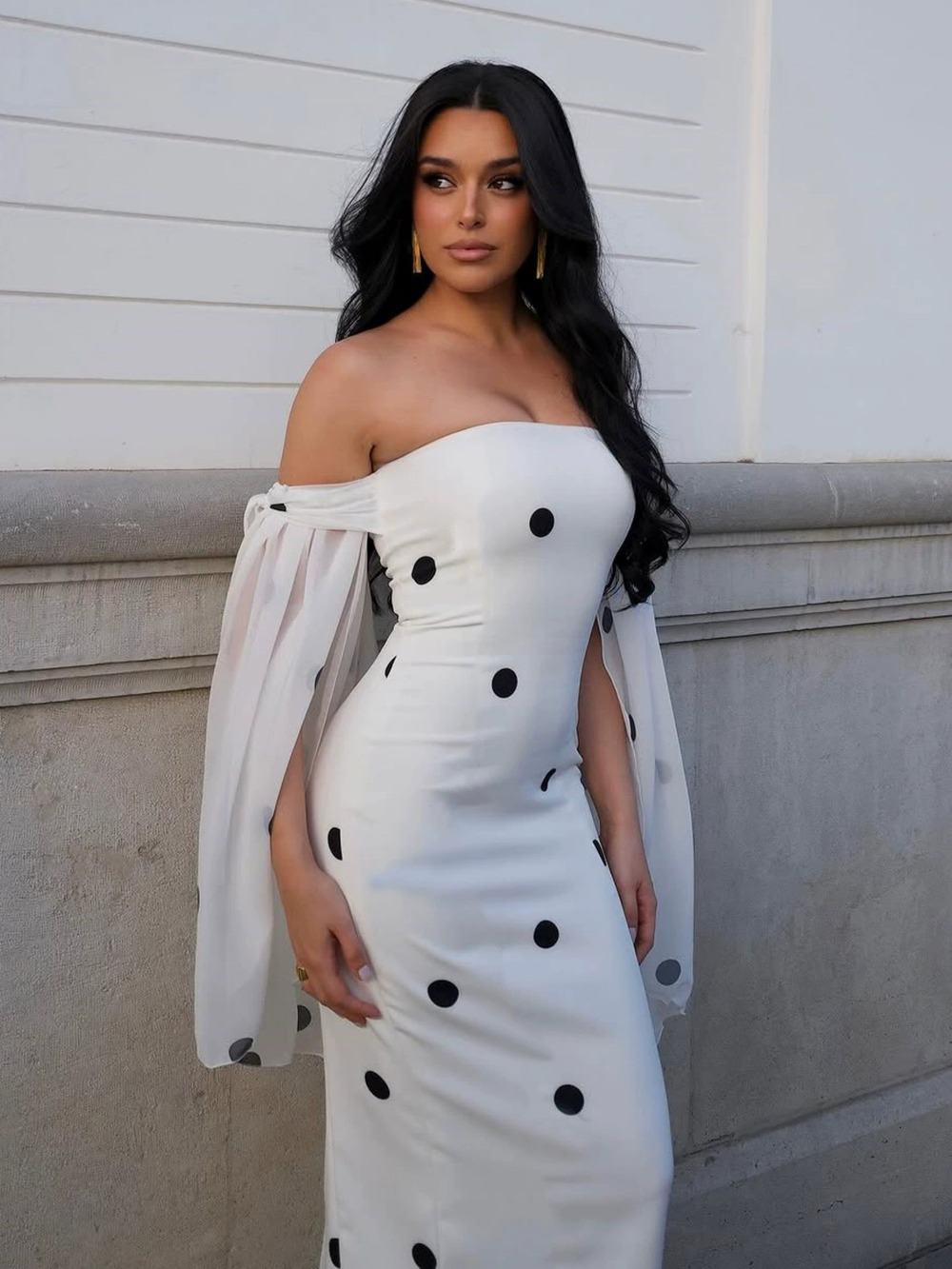 Zara Polka Dot Backless Bustier Dress